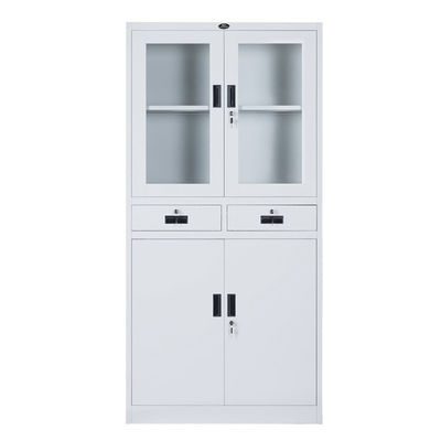 RAL Color 0.6mm Cold Rolled Steel Glass Door Filing Cabinet