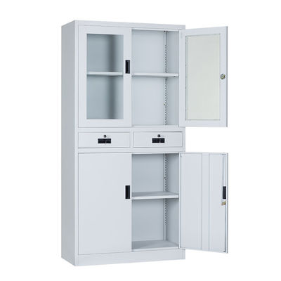 RAL Color 0.6mm Cold Rolled Steel Glass Door Filing Cabinet