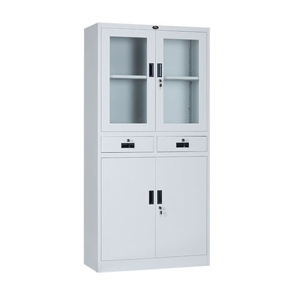 RAL Color 0.6mm Cold Rolled Steel Glass Door Filing Cabinet