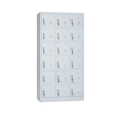 18 Doors White Metal Lockers Cold Rolled Steel Plate Material