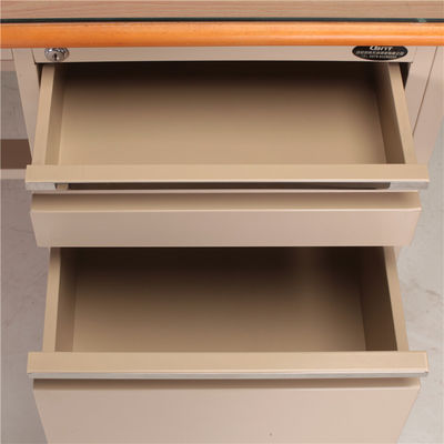 Modern MDF Board L Shaped Office Desk Three Drawer Office Desk