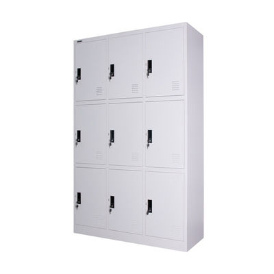 9 Doors Waterproof Metal Lockers RAL Color Powder Coated 0.6mm