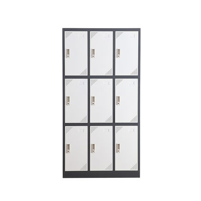 9 Doors Waterproof Metal Lockers RAL Color Powder Coated 0.6mm