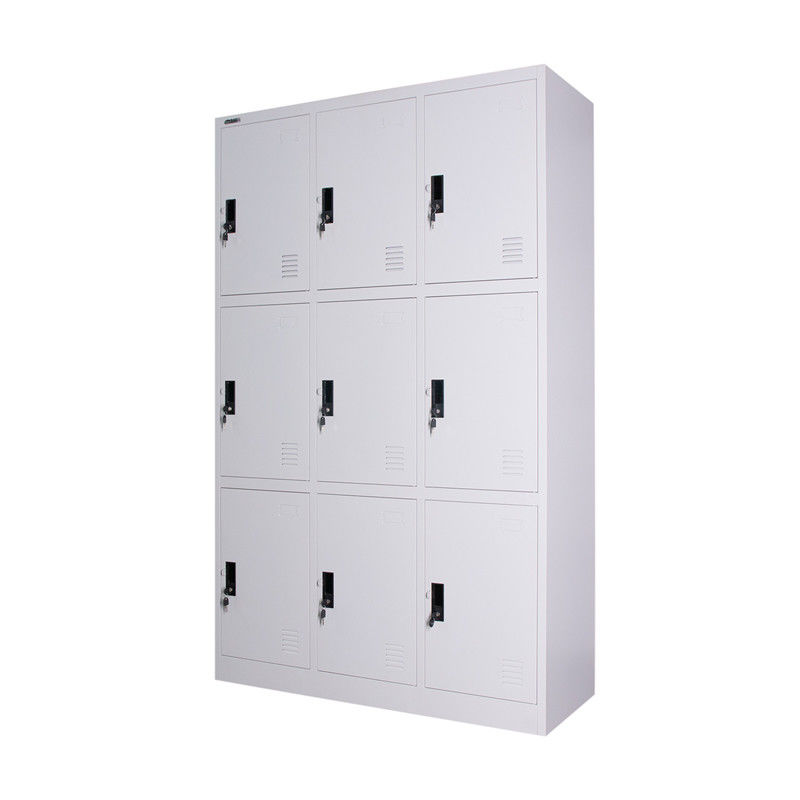 9 Doors Waterproof Metal Lockers RAL Color Powder Coated 0.6mm