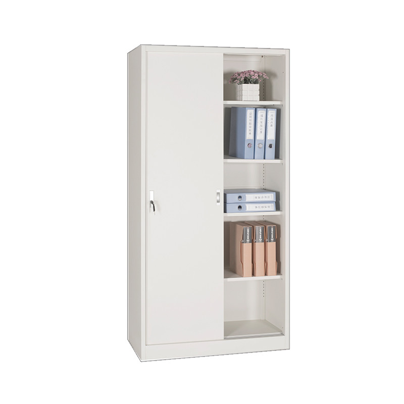 Metal Sliding Door Steel Book Rack Cabinet For Sale